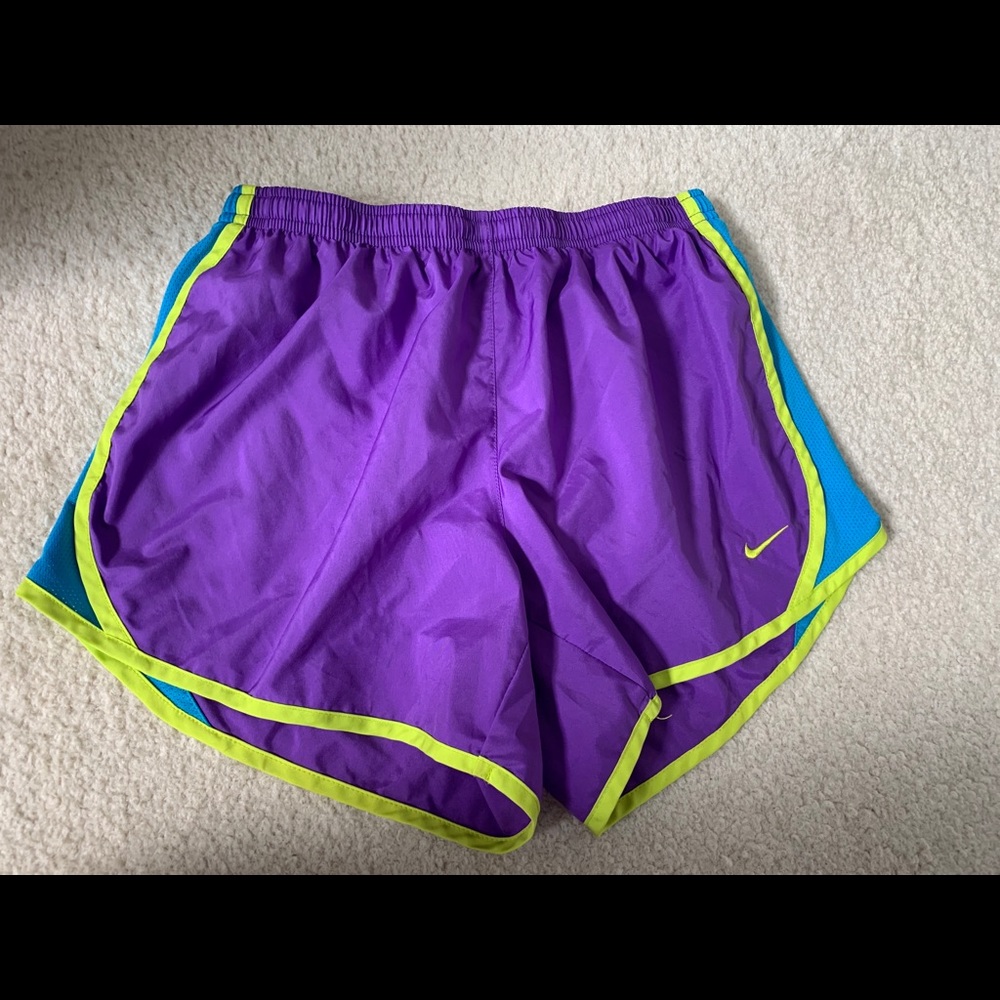 Purple and Neon Nike Running Shorts